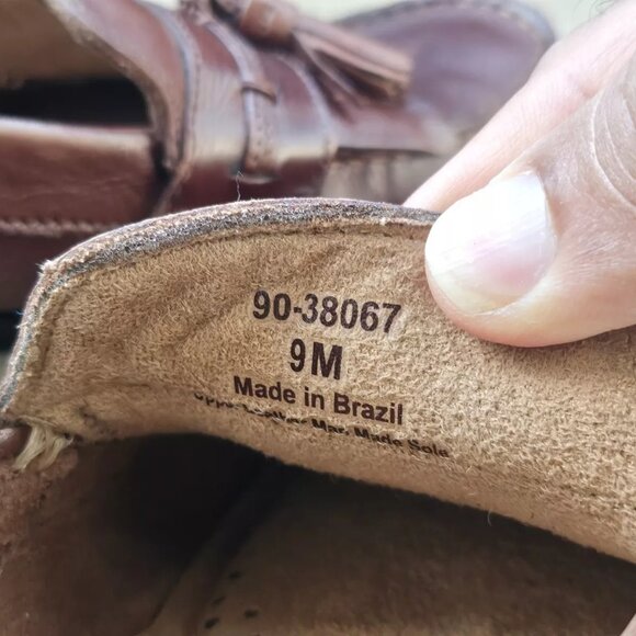 Dockers Men Brown Leather Upper Slip On Moccasin Shoes Size 9M